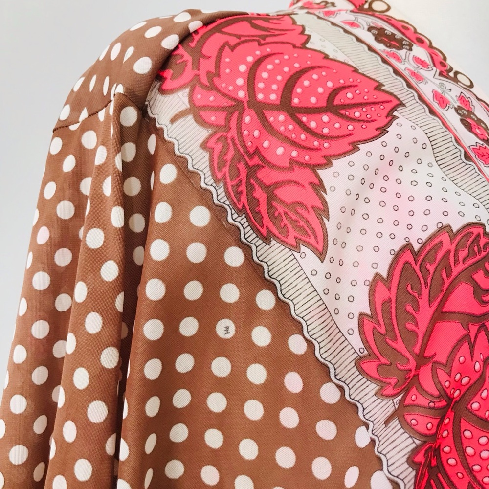 Emilio Pucci Brown and Pink Floral Long Robe - Picture 9 of 14